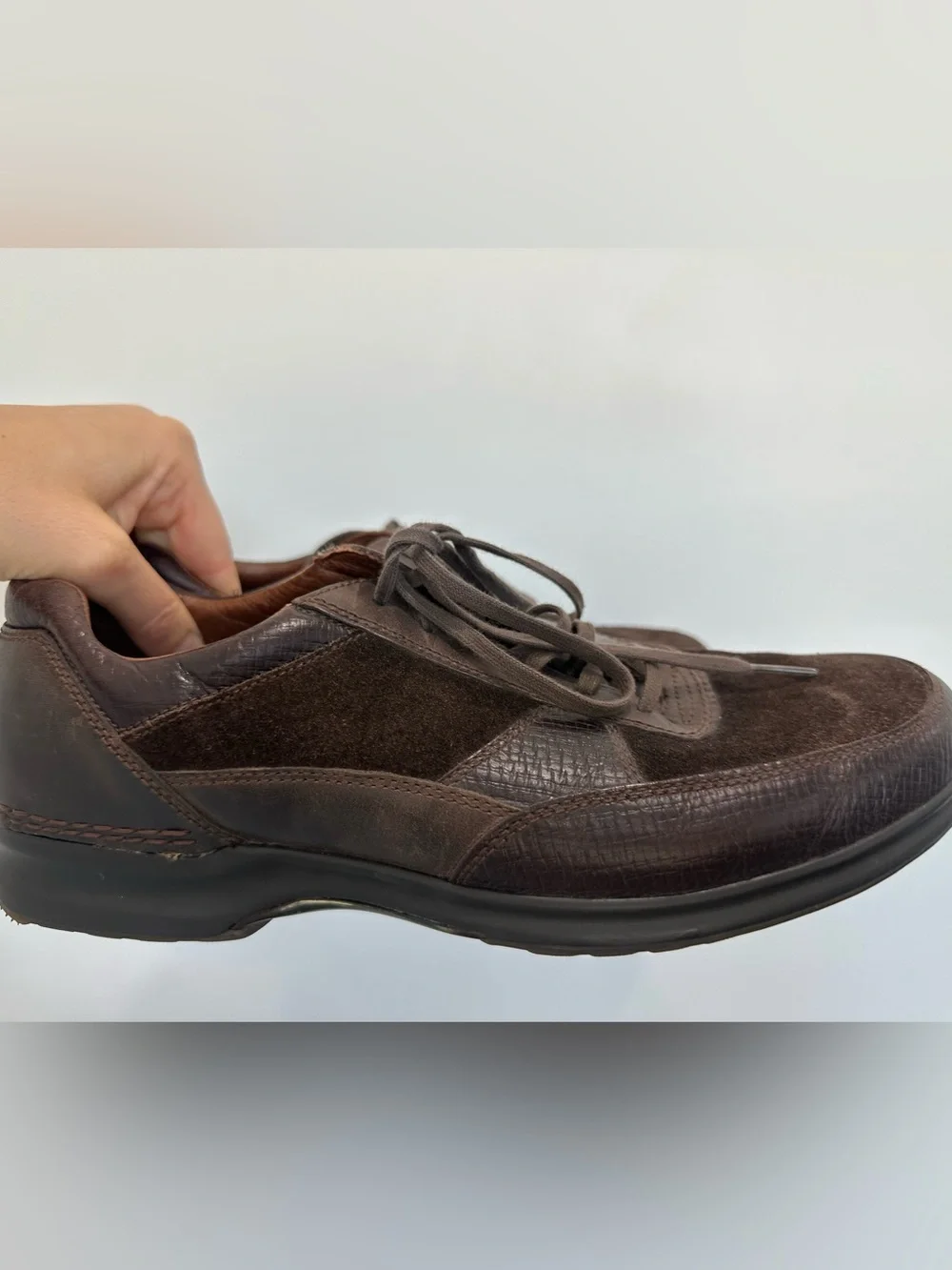 Rockport Men's Brown Suede and Leather Lace-Up Sneakers